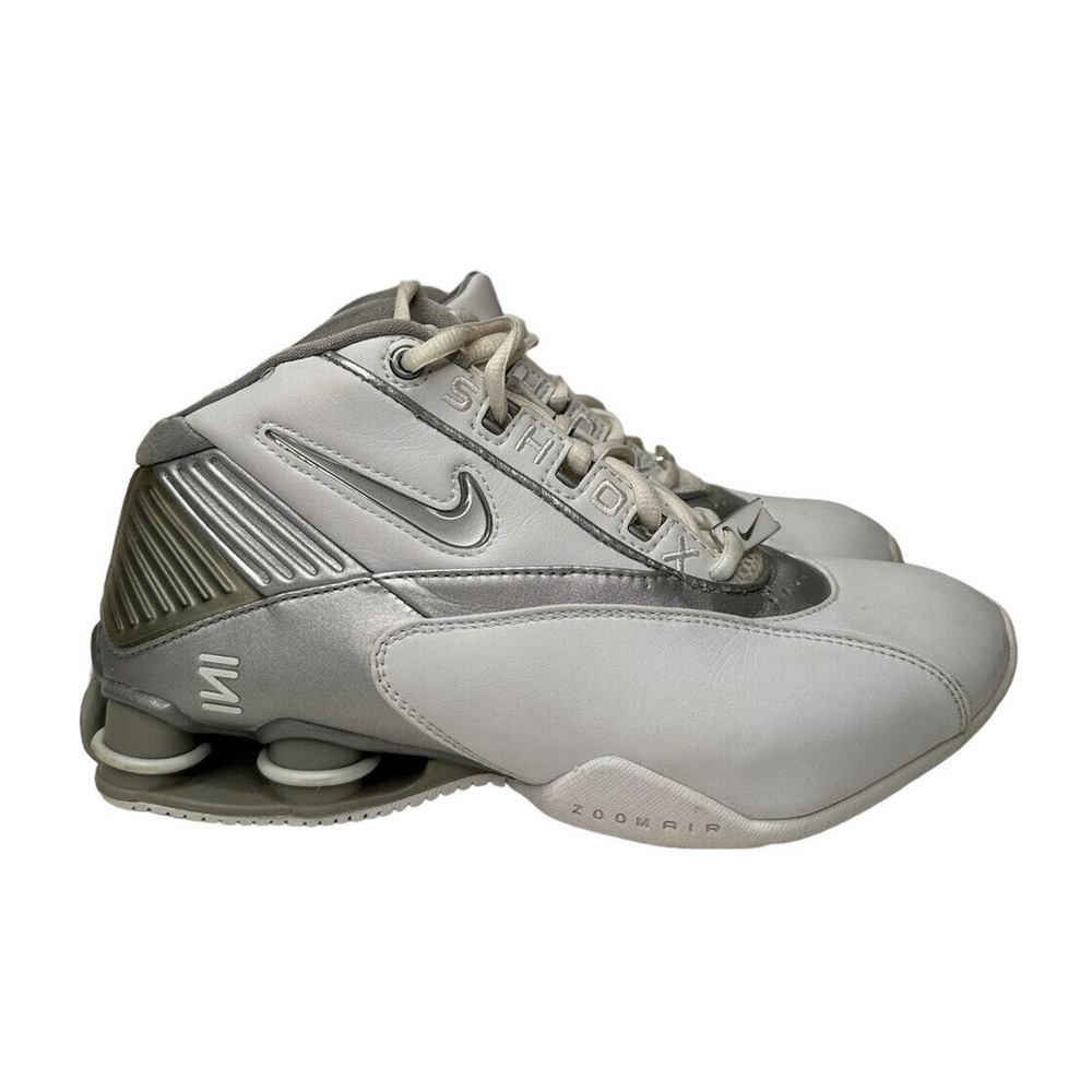Vtg 2003 NIKE SHOX STATUS TB WHITE METALLIC SILVER CHROME BB4 VC 306705-10